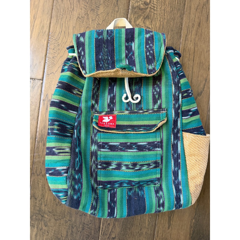 Taaluma Totes Striped Backpack with Drawstring Closure
